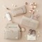 Luxurious Baby Diaper Caddy, Nursery Storage Basket for Newborn Essentials, Travel Baby Basket for Diapers Baby Wipes, Organizer Tote Bag Storage Bin, Baby Shower Gifts(Beige)